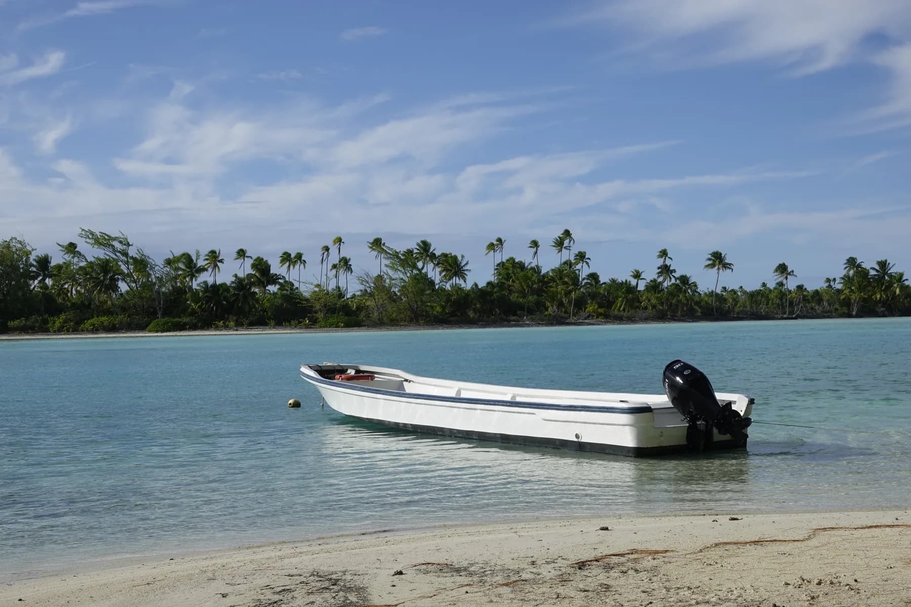 The Tetiaroa Society boat on the water
