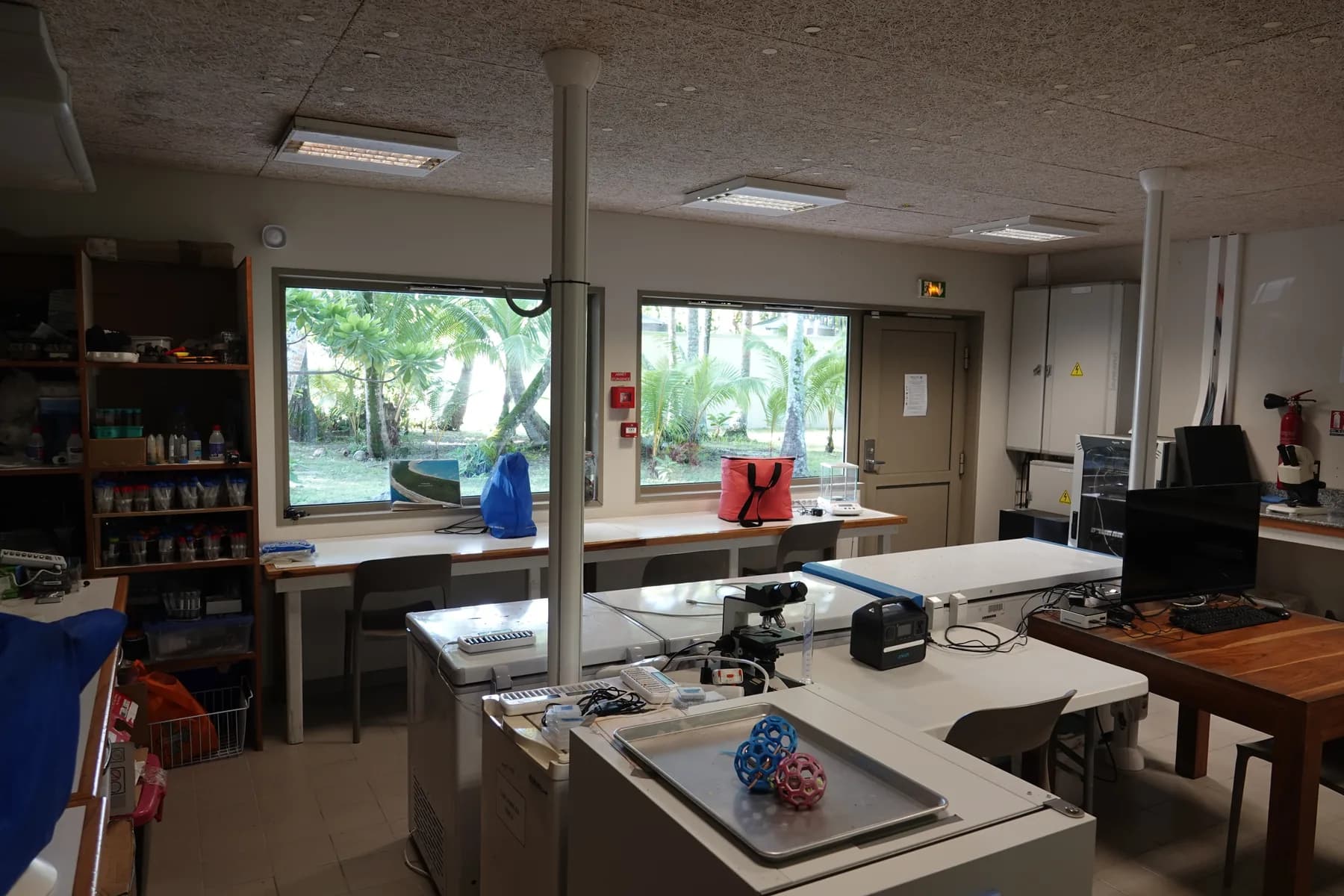 Laboratory benches and equipment at Bailey Field Station