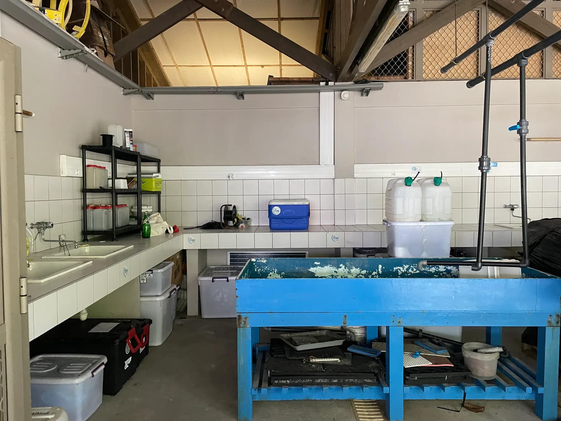 The outdoor wet laboratory at Bailey Field Station