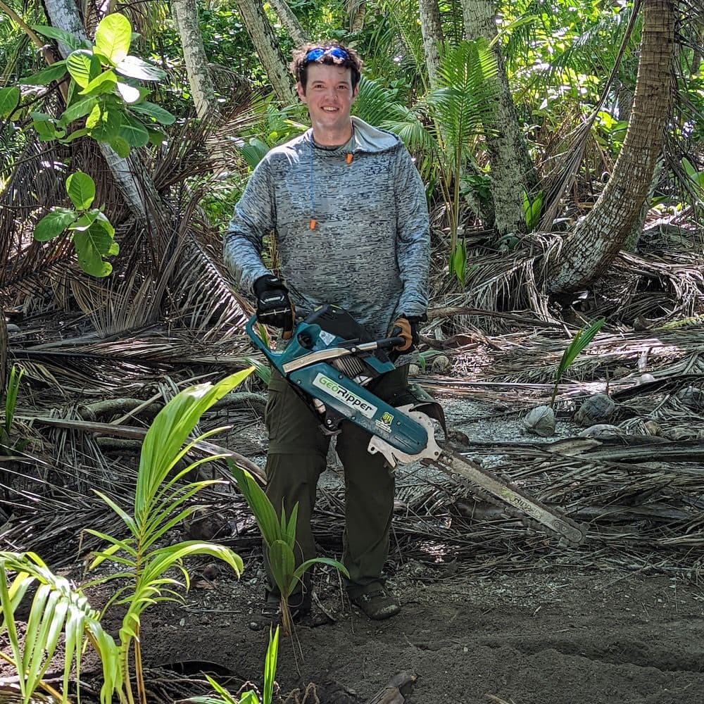 Charlie Braman with a trencher