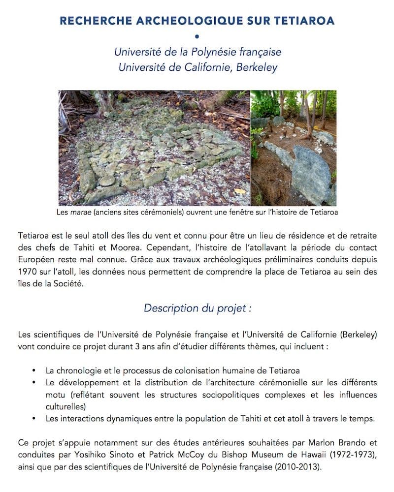 lire le pdf: Recherche archéologique sur Tetiaroa