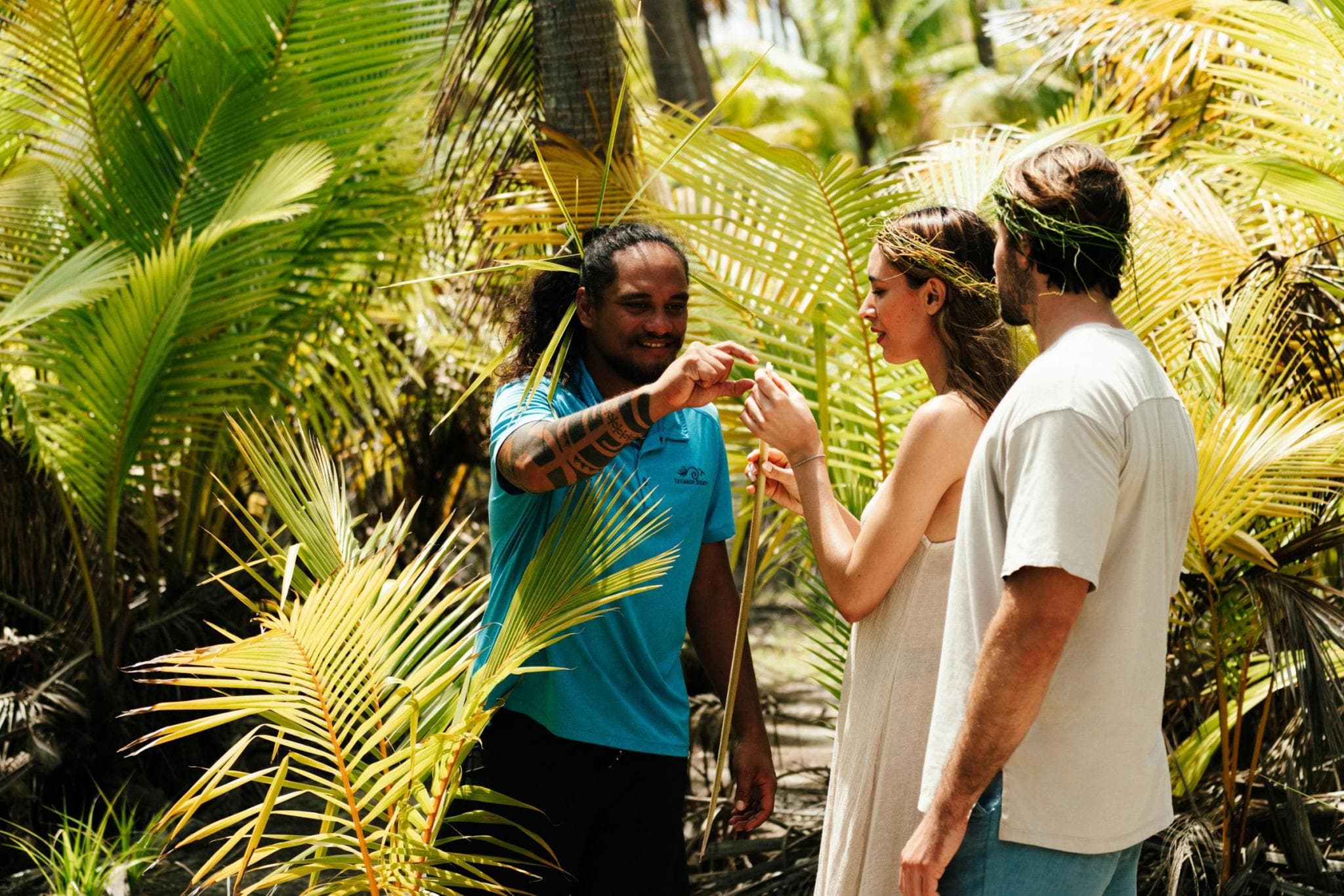 guide with tourists on Tetiaroa atoll