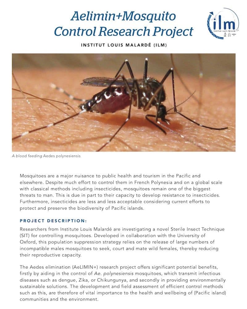 read the pdf: Mosquito control research project
